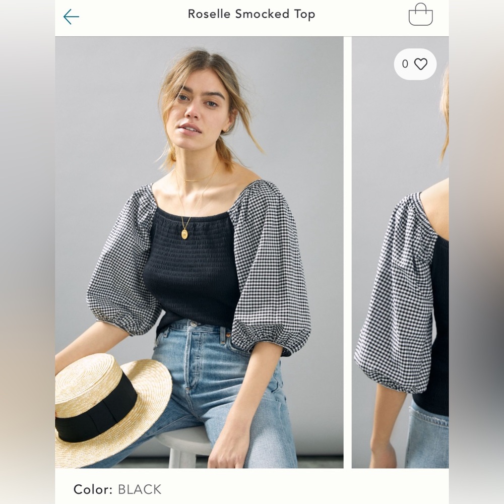 Anthropologie Roselle Smocked Top